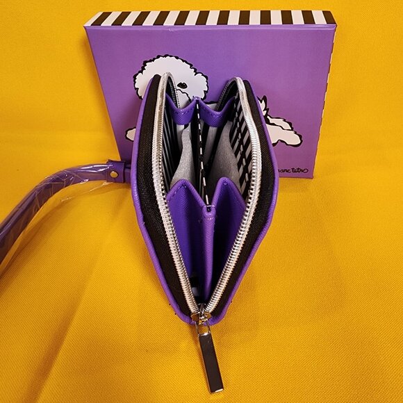 Marc Tetro Bichon Frise Purple Dog Wallet Cardholder Wristlet NEW - Picture 8 of 9